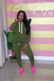 EVE Plus Size Casual Solid Hoodies Pants 2 Piece Sets YM-9178
