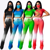 EVE Casual Gradient Stacked Pants Without Mask SMR-9791