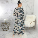 EVE Camo Print Full Sleeve Long Coat SMR-9776