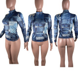 EVE Plus Size Turtleneck Long Sleeve Pullover Tops BLI-2196