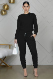 EVE Casual Solid Long Sleeve Two Piece Pants Set WY-6712