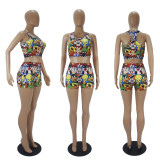 EVE Sexy Printed Tank Top And Shorts Two Piece Sets SHD-9337