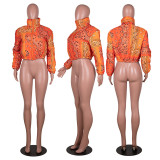 Flower Printed  Coats (Not a Fixed Pattern Print) GLF-8079