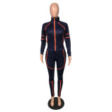 EVE Plus Size Casual Sportswear Zipper Two Piece Suits WAF-7084