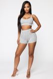 EVE Sexy Knitted Cami Top And Shorts Two Piece Sets LSD-9802