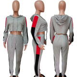 EVE Casual Sportswear Patchwork Hoodies Two Piece Sets LSD-9059