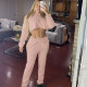EVE Solid Color Hoodie And Pants Two Piece Set APLF-0902