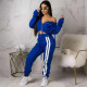 EVE Casual Hooded Zipper Two Piece Pants Set SMF-8061