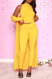 EVE Solid Tank Top+Full Sleeve Long Cloak+Pants 3 Piece Sets SFY-206