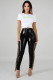 Sexy Sequin Tassel Plush PU Leather Pants LA-3241