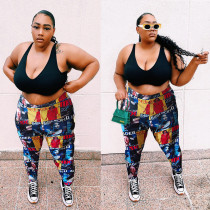 Plus Size 5XL Printed Comfortable Sports Casual Pants WTF-9051