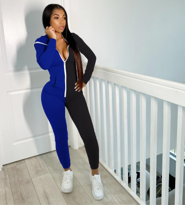 EVE Color Block Sexy Fashion Tight Jumpsuit YSYF-7270