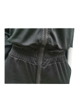 EVE Casual Solid Hooded Zipper Jumpsuits MEM-8319