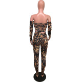 EVE Fashion Sexy Leopard Print Backless Tie Up Jumpsuit OMY-5178