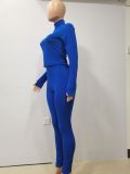 EVE Solid Color Casual Fashion Finger Hole Long Sleeve Pants Sports Suit NYF-8037