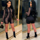 EVE Sexy Mesh Patchwork Long Sleeve Rompers BGN-145