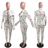 EVE Fashionable Valentine's Day Print Slim Jumpsuit YMT-6191