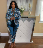 EVE Camo Print Long Sleeve Two Piece Pants Set OMY-8109