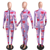 EVE Fashionable Valentine's Day Print Slim Jumpsuit YMT-6191