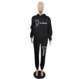 EVE Fashion Letter Print Hooded Sweatshirts And Pants Two Piece Set OYF-8240