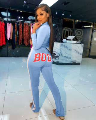 BODY Letter Print Long Sleeve Two Piece Sets MIL-196