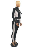 Casual Sports Long Sleeve Zipper 2 Piece Pants Set FOSF-8035