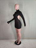 EVE Sexy Backless Tuerleneck Long Sleeve Bodycon Dress YM-9273
