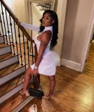 EVE Sexy One Shoulder Hollow Out Mini Dress BS-1246