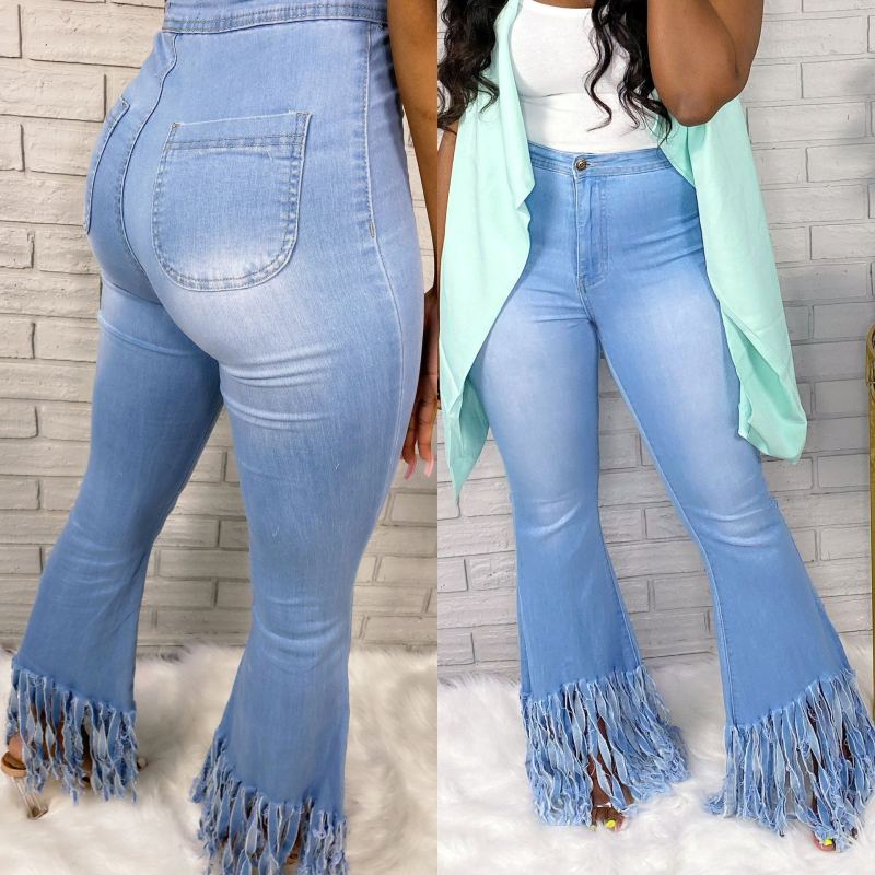 EVE Plus Size Denim Tassel Jeans LSD-8679