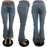 EVE Plus Size Denim Tassel Jeans LSD-8679