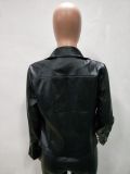 EVE PU Leather Full Sleeve Zipper Jacket Coat LSD-8246