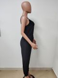 EVE Solid Ribbed Sleeveless Spaghetti Strap Jumpsuits LSD-8826