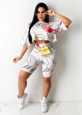 EVE Casual Printed Two Piece Short Sets BS-1249