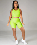 EVE Solid Tank Top And Shorts Two Piece Suits MA-402