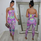 EVE Sexy Printed Off Shoulder Tube Jumpsuits AL-235