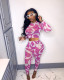 EVE Sexy Printed See Through Long Sleeve 2 Piece Sets TR-1112
