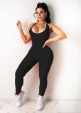 EVE Solid Sleeveless Backless Slim Jumpsuits LDS-3259