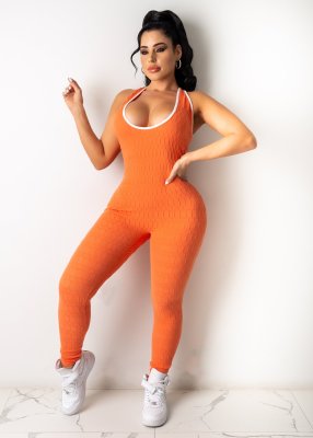 EVE Solid Sleeveless Backless Slim Jumpsuits LDS-3259