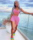 EVE Fashion Asymmetry Solid Color Sports Two Piece Sets TK-6162