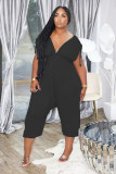 EVE Solid V Neck High Waist One Piece Jumpsuits XYF-9089