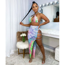 Sexy Fashion Slit Skirt Swimsuit Two Piece Sets WXF-8842