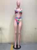 EVE Sexy Printed 3pcs Swimwear Bikinis With Cover Up Sets OD-8439