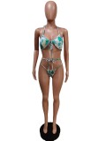 EVE FLoral Print Swimwear Padded Bikinis 3 Piece Sets MEM-8342