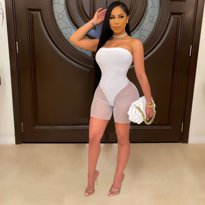 EVE Sexy Mesh Off Shoulder Tight Tube Romper WSM-5229