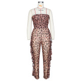 EVE Sexy Leopard See Through Tube Jumpsuit ZSD-095