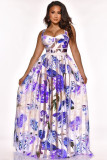 EVE Floral Print High Waist Big Swing Maxi Dress ZSD-094