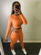 EVE Solid Long Sleeve Lace Up Pants Two Piece Sets AWN-5117