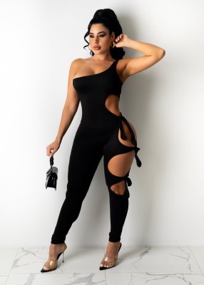 EVE Sexy One Shoulder Hollow Out Jumpsuit JH-235