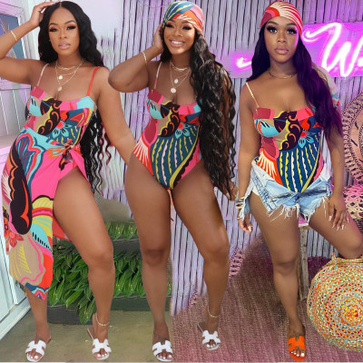 EVE Sexy Bodysuit Swinwear With Beach Skirt 2 Piece Sets BGN-159