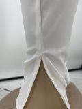 EVE Solid Zipper Cami Top Split Pant 2 Piece Sets CYAO-8093